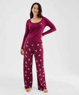 Pyjama côtelé femme - LuluCastagnette vue1 - LULUCASTAGNETTE - GEMO