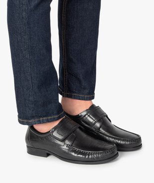 Mocassins homme dessus cuir fermeture à scratch  vue1 - G'FLEX - GEMO