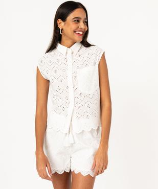 Chemise sans manches en broderie anglaise femme vue1 - GEMO(FEMME PAP) - GEMO