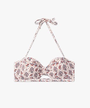 Haut de maillot de bain femme bandeau à motifs fleuris vue4 - GEMO (PLAGE) - GEMO