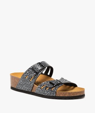 Mules femme compensées à double bride ajustable vue2 - GEMO 4G FEMME - GEMO