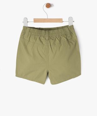 Short en toile de coton avec ceinture élastique bébé garçon vue3 - GEMO 4G BEBE - GEMO