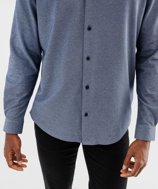 Chemise manches longues en maille piquée souple homme vue2 - GEMO (HOMME) - GEMO