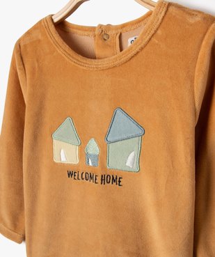 Pyjama 2 pièces en velours avec motifs maisons bébé garçon  vue3 - GEMO(BB COUCHE) - GEMO