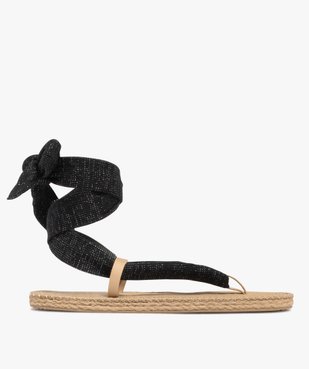 Tongs femme à semelle tressée brides foulard modulables vue1 - GEMO (PLAGE) - GEMO