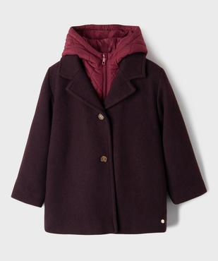 Manteau droit à capuche effet 2-en-1 doudoune fille - LuluCastagnette vue1 - LULUCASTAGNETTE - GEMO