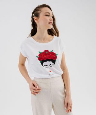 Tee-shirt manches courtes loos eimprimé Frida Kahlo femme vue1 - FRIDA KAHLO - GEMO
