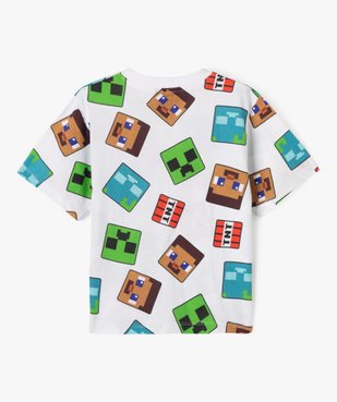 Tee-shirt manches courtes imprimé garçon - Minecraft vue3 - MINECRAFT - GEMO