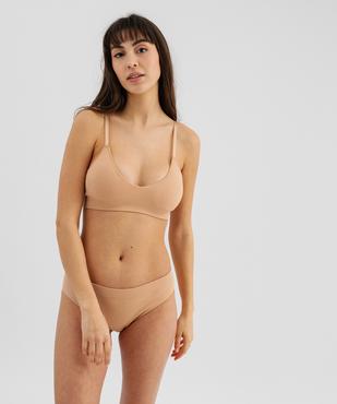 Tanga sans coutures en maille côtelée femme vue3 - GEMO 4G FEMME - GEMO