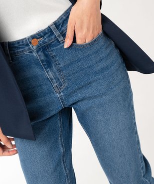 Jean Regular taille haute en denim stretch délavé femme - Longueur L26 vue3 - GEMO(FEMME PAP) - GEMO