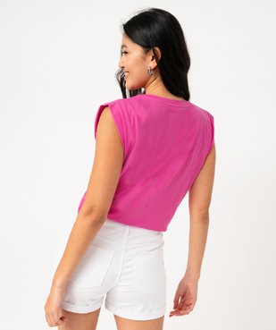 Tee-shirt manches courtes loose avec imprimé brillant femme vue3 - GEMO(FEMME PAP) - GEMO