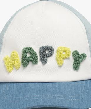 Casquette tricolore avec message en maille bouclette bébé vue2 - GEMO (ACCESS) - GEMO