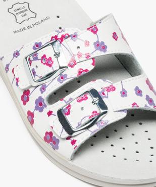 Mules femme confort 2 brides fleuries à boucles - Cloggy vue6 - CLOGGY - GEMO