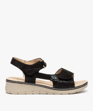 Sandales femme confort en tissu brillant et à scratch vue1 - SANS MARQUE - GEMO