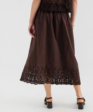 Jupe longue et ample en coton brodé et ajouré femme vue3 - GEMO(FEMME PAP) - GEMO