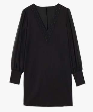 Robe femme droite en maille à manches longues tansparentes vue4 - GEMO(FEMME PAP) - GEMO