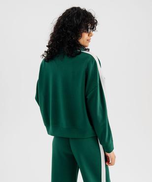 Sweat zippé à col chemise en maille sport extensible femme vue3 - GEMO(FEMME PAP) - GEMO