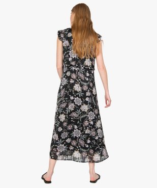 Robe femme à motifs fleuris et rayures pailletées vue3 - GEMO(FEMME PAP) - GEMO