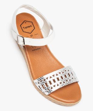 Sandales femme à talon et brides ajourées en cuir – Tanéo vue5 - TANEO - GEMO