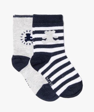 Chaussettes bébé tige haute rayées - LuluCastagnette (lot de 2) vue1 - LULUCASTAGNETTE - GEMO
