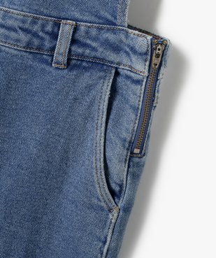 Salopette en jean fille coupe droite en coton stretch vue3 - GEMO (JUNIOR) - GEMO