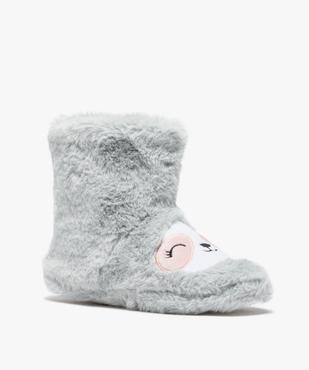 Chaussons fille boots brodés bébé phoque vue1 - GEMO 4G FILLE - GEMO