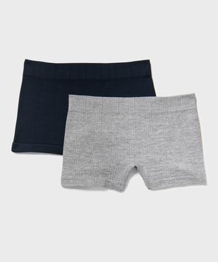 Boxer uni en maille côtelée fille (lot de 2) vue1 - GEMO 4G FILLE - GEMO