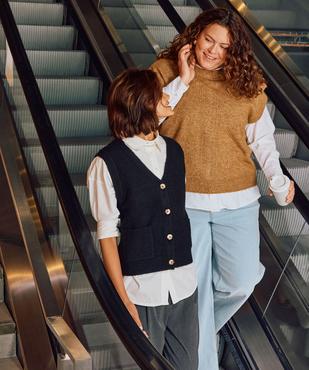 Pull sans manches avec maille ajourée sur l’avant femme grande taille vue5 - GEMO (G TAILLE) - GEMO