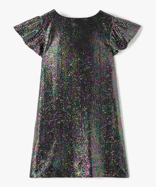 Robe fille à manches courtes avec paillettes multicolores vue3 - GEMO (ENFANT) - GEMO