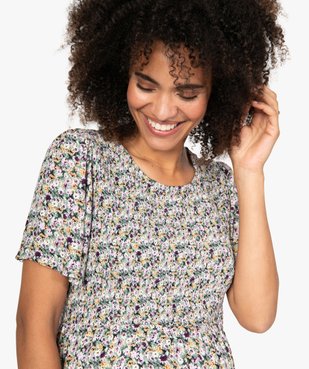 Blouse de grossesse à smocks et fleurs vue2 - GEMO (MATER) - GEMO