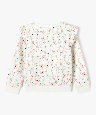 Sweat à motifs fleuris avec volants sur les épaules fille vue3 - GEMO 4G FILLE - GEMO