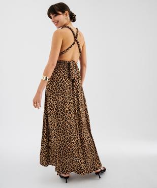 Robe longue dos-nu multi-look en viscose femme vue5 - GEMO(FEMME PAP) - GEMO