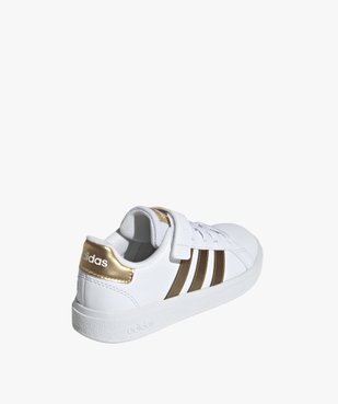 Baskets à scratch fille avec bandes contrastantes - Adidas Grand Court vue4 - ADIDAS - GEMO