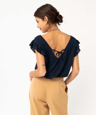Blouse femme sans manches à volants et dentelle vue3 - GEMO(FEMME PAP) - GEMO