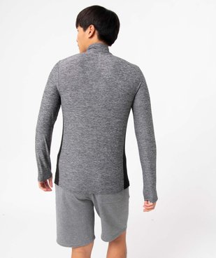 Tee-shirt homme en maille extensible avec col zippé vue3 - GEMO (HOMME) - GEMO