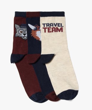 Chaussettes tige haute imprimées garçon  (lot de 3) vue1 - GEMO (ENFANT) - GEMO