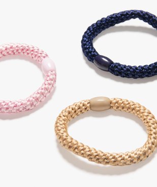 Élastique à cheveux tressé avec perle fille (lot de 3) vue2 - GEMO (ACCESS) - GEMO
