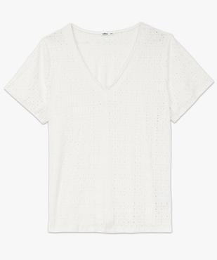Tee-shirt grande taille manches courtes en maille ajourée femme vue4 - GEMO (G TAILLE) - GEMO
