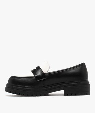 Mocassins bicolores à épaisse semelle crantée femme vue5 - 5 MILES - GEMO