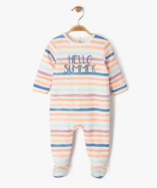 Pyjama dors-bien en coton à rayures bébé garçon vue1 - GEMO 4G BEBE - GEMO