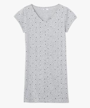 Chemise de nuit imprimée à manches courtes femme vue4 - GEMO 4G FEMME - GEMO