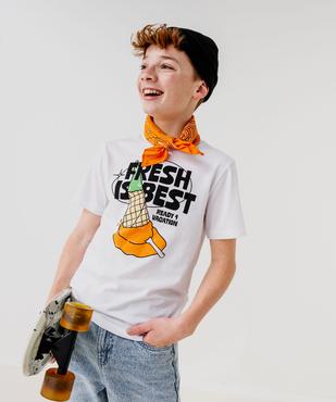 Tee-shirt manches courtes en coton imprimé garçon vue4 - GEMO 4G GARCON - GEMO