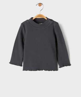 Tee-shirt manches longues chaud en maille côtelée bébé fille vue1 - GEMO(BEBE DEBT) - GEMO