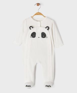 Pyjama velours motif panda ouverture devant  bébé vue7 - GEMO 4G BEBE - GEMO