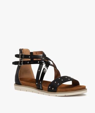 Sandales femme à talon plat, semelle contrastante crantée vue2 - GEMO (CASUAL) - GEMO