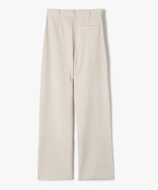 Pantalon large et souple à taille haute et fines rayures fille vue5 - GEMO (JUNIOR) - GEMO