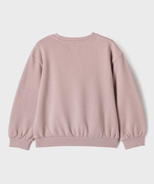 Sweat en molleton doux imprimé fille vue3 - GEMO 4G FILLE - GEMO