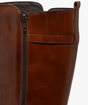 Bottes femme style cavalière dessus en cuir et brides fantaisie - Taneo vue6 - TANEO - GEMO