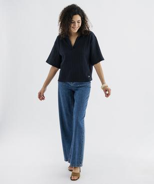 Polo en maille fantaisie ajourée femme - LuluCastagnette vue4 - LULUCASTAGNETTE - GEMO