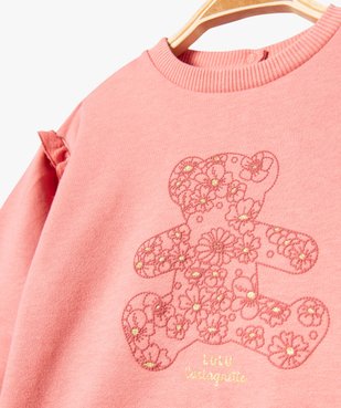 Ensemble 2 pièces sweat brodé et legging fleuri bébé fille - LuluCastagnette vue2 - LULUCASTAGNETTE - GEMO